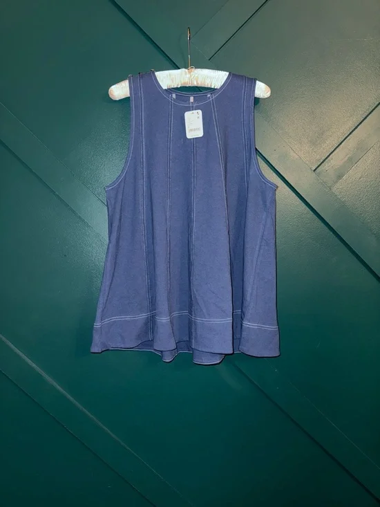 Free People Indigo Blue Contrast-Stitch Tank - Picture 4 of 8